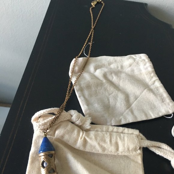 Pamela Love antiquated brass chain and lapis lazuli pendant - Picture 5 of 7